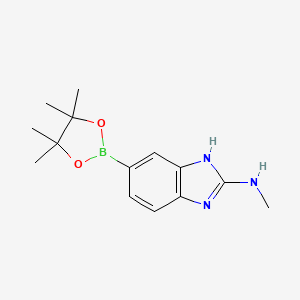 molecular formula C14H20BN3O2 B11845296 N-methyl-6-(4,4,5,5-tetramethyl-1,3,2-dioxaborolan-2-yl)-1H-benzo[d]imidazol-2-amine 
