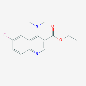 molecular formula C15H17FN2O2 B11845326 Ethyl 4-(dimethylamino)-6-fluoro-8-methylquinoline-3-carboxylate 