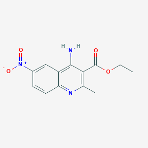 molecular formula C13H13N3O4 B11845353 Ethyl 4-amino-2-methyl-6-nitroquinoline-3-carboxylate CAS No. 828930-82-1
