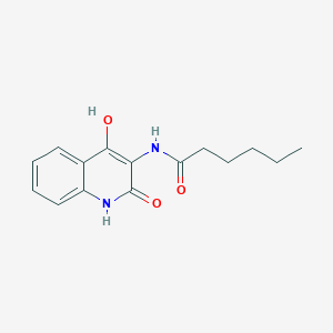 molecular formula C15H18N2O3 B11845382 N-(4-Hydroxy-2-oxo-1,2-dihydroquinolin-3-yl)hexanamide CAS No. 184536-26-3