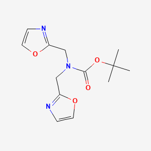 molecular formula C13H17N3O4 B11845456 tert-Butyl bis(oxazol-2-ylmethyl)carbamate 