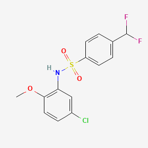molecular formula C14H12ClF2NO3S B1184556 N-(5-chloro-2-methoxyphenyl)-4-(difluoromethyl)benzenesulfonamide 