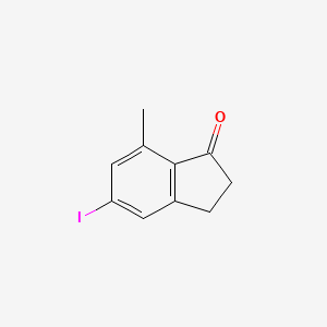 molecular formula C10H9IO B11845609 5-Iodo-7-methyl-2,3-dihydro-1H-inden-1-one 