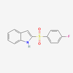 molecular formula C14H10FNO2S B11845628 2-((4-Fluorophenyl)sulfonyl)-1H-indole 