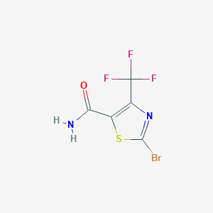 molecular formula C5H2BrF3N2OS B11845678 2-Bromo-4-(trifluoromethyl)thiazole-5-carboxamide 