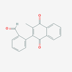 molecular formula C18H12O3 B11845702 Benzaldehyde, 2-(1,4-dihydro-3-methyl-1,4-dioxo-2-naphthalenyl)- CAS No. 827347-03-5