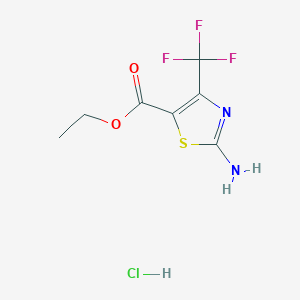 molecular formula C7H8ClF3N2O2S B11845832 Ethyl 2-amino-4-(trifluoromethyl)thiazole-5-carboxylate hydrochloride 