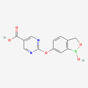 molecular formula C12H9BN2O5 B11845859 2-((1-Hydroxy-1,3-dihydrobenzo[c][1,2]oxaborol-6-yl)oxy)pyrimidine-5-carboxylic acid 