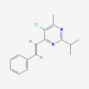 molecular formula C16H17ClN2 B11845967 (E)-5-Chloro-2-isopropyl-4-methyl-6-styrylpyrimidine 
