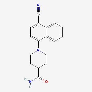 molecular formula C17H17N3O B11845982 1-(4-Cyanonaphthalen-1-yl)piperidine-4-carboxamide CAS No. 664362-67-8