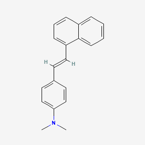 molecular formula C20H19N B11845996 N,N-Dimethyl-p-(2-(1-naphthyl)vinyl)aniline CAS No. 63019-14-7