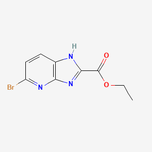 molecular formula C9H8BrN3O2 B11846038 ethyl 5-bromo-1H-imidazo[4,5-b]pyridine-2-carboxylate 