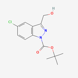 molecular formula C13H15ClN2O3 B11846109 tert-Butyl 5-chloro-3-(hydroxymethyl)-1H-indazole-1-carboxylate 