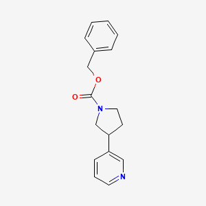 molecular formula C17H18N2O2 B11846160 Benzyl 3-(pyridin-3-yl)pyrrolidine-1-carboxylate CAS No. 1225218-97-2
