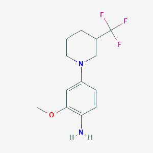 molecular formula C13H17F3N2O B11846225 2-Methoxy-4-(3-trifluoromethyl-piperidin-1-yl)aniline 