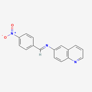 molecular formula C16H11N3O2 B11846263 N-(4-Nitrobenzylidene)quinolin-6-amine CAS No. 84922-40-7