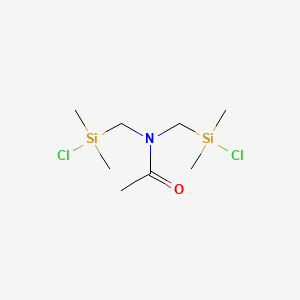 molecular formula C8H19Cl2NOSi2 B11846384 N,N-Bis{[chloro(dimethyl)silyl]methyl}acetamide CAS No. 67519-71-5