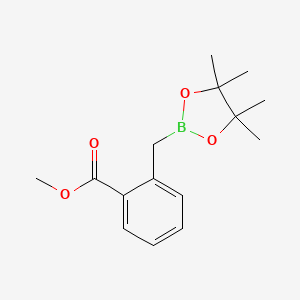 molecular formula C15H21BO4 B11846428 Methyl 2-((4,4,5,5-tetramethyl-1,3,2-dioxaborolan-2-yl)methyl)benzoate CAS No. 149989-77-5