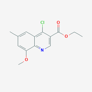 molecular formula C14H14ClNO3 B11846440 Ethyl 4-chloro-8-methoxy-6-methylquinoline-3-carboxylate 