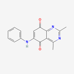 molecular formula C16H13N3O2 B11846442 5,8-Quinazolinedione, 2,4-dimethyl-6-(phenylamino)- CAS No. 61416-89-5