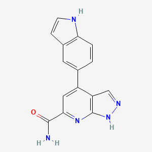 molecular formula C15H11N5O B11846448 4-(1H-Indol-5-yl)-1H-pyrazolo[3,4-b]pyridine-6-carboxamide CAS No. 918132-97-5