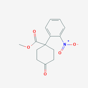 molecular formula C14H15NO5 B11846461 Methyl 1-(2-Nitrophenyl)-4-oxocyclohexanecarboxylate CAS No. 1385694-64-3