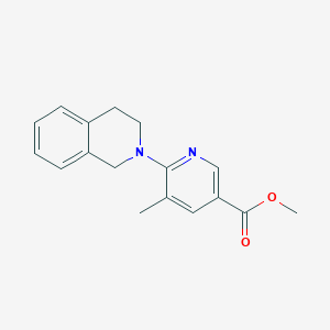 molecular formula C17H18N2O2 B11846513 Methyl 6-(3,4-dihydroisoquinolin-2(1H)-yl)-5-methylnicotinate 