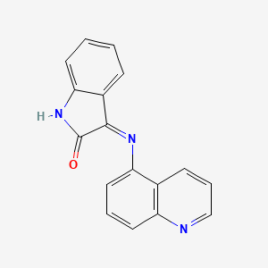 molecular formula C17H11N3O B11846549 3-(5-quinolinylimino)-1,3-dihydro-2H-indol-2-one CAS No. 21231-49-2