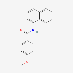 molecular formula C18H15NO2 B11846640 4-Methoxy-N-naphthalen-1-yl-benzamide CAS No. 63295-63-6