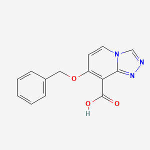 molecular formula C14H11N3O3 B11846650 7-(Benzyloxy)-[1,2,4]triazolo[4,3-a]pyridine-8-carboxylic acid 