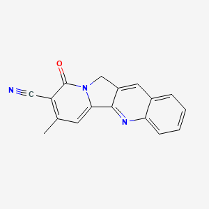 molecular formula C17H11N3O B11846668 Indolizino[1,2-b]quinoline-8-carbonitrile, 9,11-dihydro-7-methyl-9-oxo- CAS No. 66917-21-3