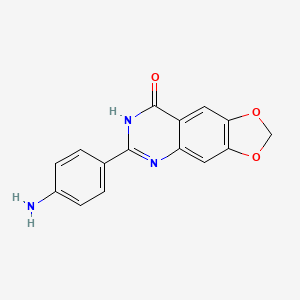 molecular formula C15H11N3O3 B11846692 6-(4-Aminophenyl)-[1,3]dioxolo[4,5-g]quinazolin-8(5H)-one CAS No. 656833-98-6