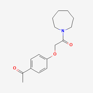 molecular formula C16H21NO3 B11846744 Acetophenone, 4'-(hexahydro-1H-azepinyl)carbonylmethoxy- CAS No. 29936-71-8
