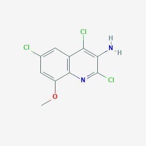 molecular formula C10H7Cl3N2O B11846747 2,4,6-Trichloro-8-methoxyquinolin-3-amine 
