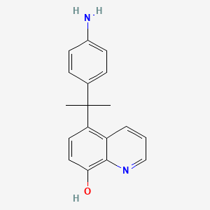 molecular formula C18H18N2O B11846774 5-(2-(4-Aminophenyl)propan-2-yl)quinolin-8-ol CAS No. 57150-14-8