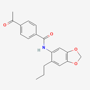 4-acetyl-N-(6-propyl-1,3-benzodioxol-5-yl)benzamide