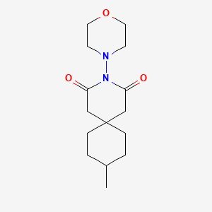 molecular formula C15H24N2O3 B11846884 9-Methyl-3-(4-morpholinyl)-3-azaspiro(5.5)undecane-2,4-dione CAS No. 85179-87-9