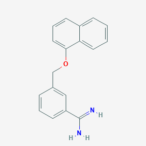 molecular formula C18H16N2O B11846885 Benzenecarboximidamide, 3-[(1-naphthalenyloxy)methyl]- CAS No. 57323-90-7