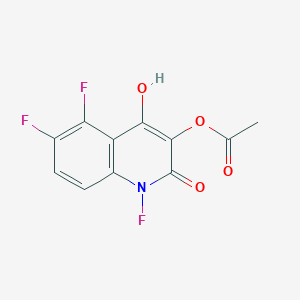 molecular formula C11H6F3NO4 B11846920 1,5,6-Trifluoro-4-hydroxy-2-oxo-1,2-dihydroquinolin-3-yl acetate 
