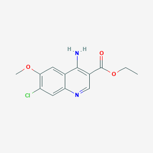 molecular formula C13H13ClN2O3 B11846953 Ethyl 4-amino-7-chloro-6-methoxyquinoline-3-carboxylate 