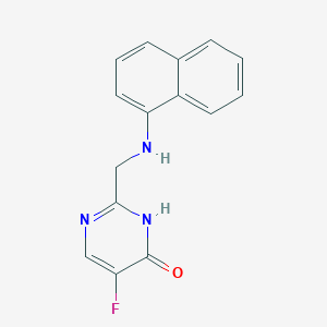 molecular formula C15H12FN3O B11847022 5-Fluoro-2-{[(naphthalen-1-yl)amino]methyl}pyrimidin-4(3H)-one CAS No. 143501-88-6