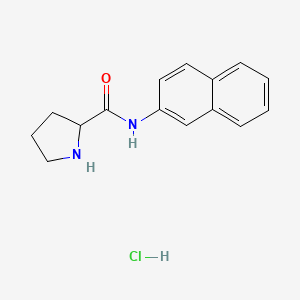 molecular formula C15H17ClN2O B11847049 N-(naphthalen-2-yl)pyrrolidine-2-carboxamide hydrochloride 