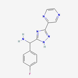 molecular formula C13H11FN6 B11847083 (4-Fluorophenyl)(5-(pyrazin-2-yl)-1H-1,2,4-triazol-3-yl)methanamine 
