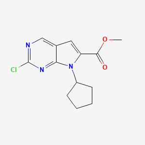 molecular formula C13H14ClN3O2 B11847133 Methyl 2-chloro-7-cyclopentyl-7H-pyrrolo[2,3-d]pyrimidine-6-carboxylate 