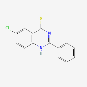 molecular formula C14H9ClN2S B11847187 6-Chloro-2-phenylquinazoline-4(3H)-thione 