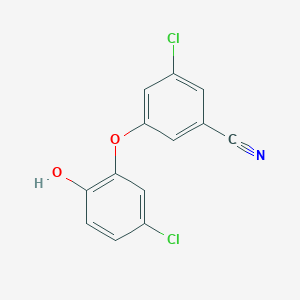 molecular formula C13H7Cl2NO2 B11847220 3-Chloro-5-(5-chloro-2-hydroxyphenoxy)benzonitrile 