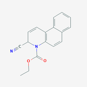 molecular formula C17H14N2O2 B11847228 Ethyl 3-cyanobenzo[f]quinoline-4(3h)-carboxylate CAS No. 18007-09-5