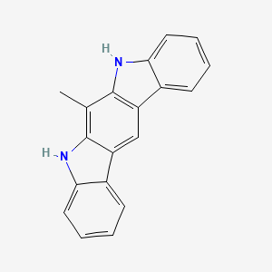 molecular formula C19H14N2 B11847232 6-Methyl-5,7-dihydroindolo[2,3-b]carbazole CAS No. 112485-52-6