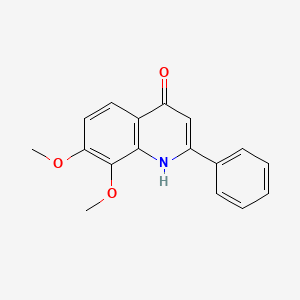 molecular formula C17H15NO3 B11847258 4-Quinolinol, 7,8-dimethoxy-2-phenyl- CAS No. 825620-17-5