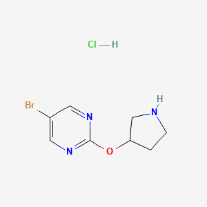 molecular formula C8H11BrClN3O B11847290 5-Bromo-2-(pyrrolidin-3-yloxy)pyrimidine hydrochloride 